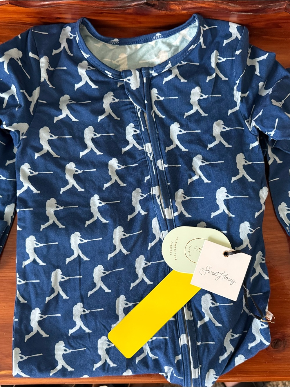 SweetHoney Navy Sleepwear with Light Gray Swinging Silhouette Print